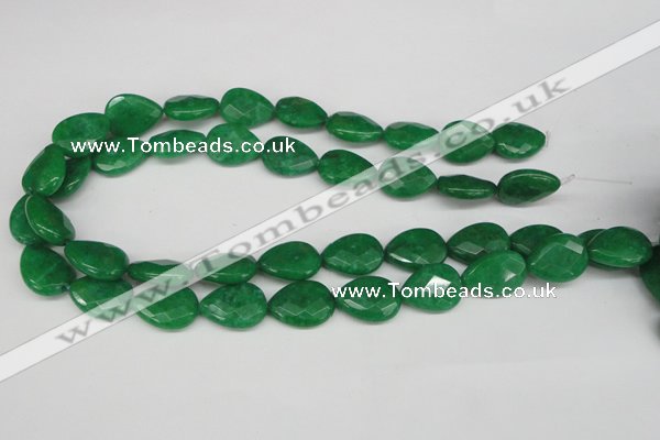 CCN388 15.5 inches 15*20mm faceted flat teardrop candy jade beads