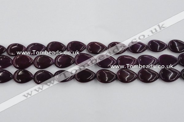 CCN3881 15.5 inches 15*20mm flat teardrop candy jade beads