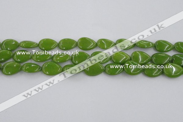 CCN3883 15.5 inches 15*20mm flat teardrop candy jade beads