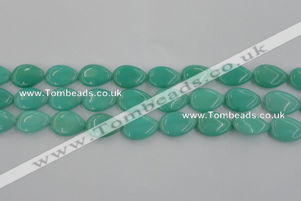 CCN3885 15.5 inches 15*20mm flat teardrop candy jade beads