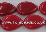 CCN3894 15.5 inches 18*25mm flat teardrop candy jade beads