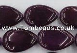 CCN3896 15.5 inches 18*25mm flat teardrop candy jade beads