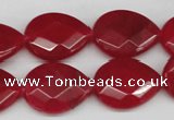 CCN391 15.5 inches 15*20mm faceted flat teardrop candy jade beads