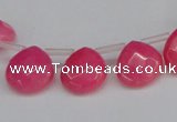 CCN3914 Top-drilled 13*13mm briolette candy jade beads wholesale