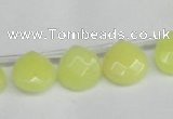 CCN3917 Top-drilled 13*13mm briolette candy jade beads wholesale