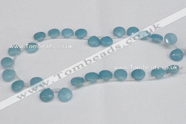 CCN3919 Top-drilled 13*13mm briolette candy jade beads wholesale