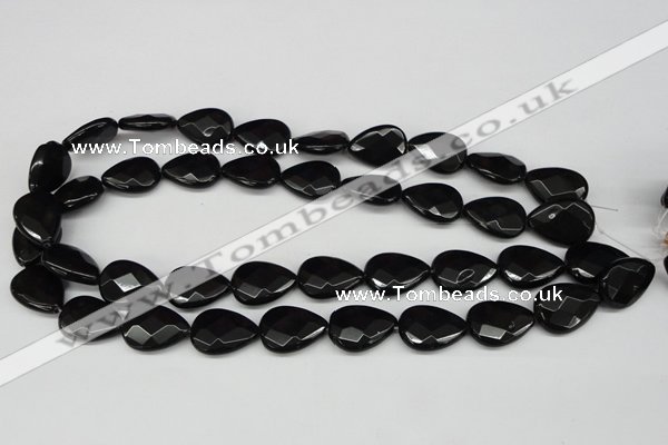 CCN392 15.5 inches 15*20mm faceted flat teardrop candy jade beads