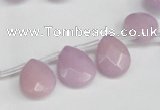 CCN3926 Top-drilled 12*15mm briolette candy jade beads wholesale