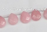 CCN3927 Top-drilled 12*15mm briolette candy jade beads wholesale