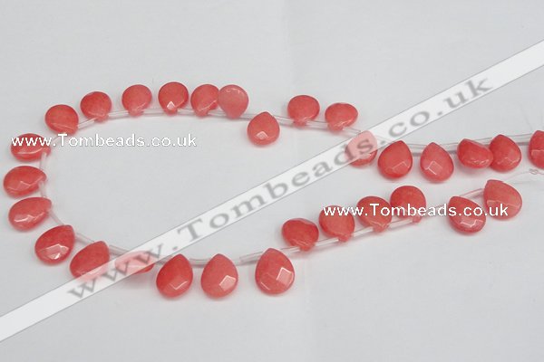 CCN3928 Top-drilled 12*15mm briolette candy jade beads wholesale