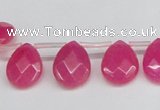 CCN3929 Top-drilled 12*15mm briolette candy jade beads wholesale
