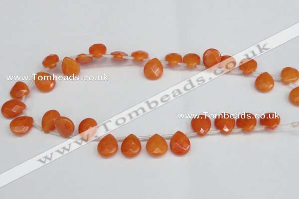 CCN3932 Top-drilled 12*15mm briolette candy jade beads wholesale