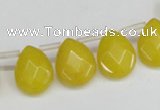 CCN3934 Top-drilled 12*15mm briolette candy jade beads wholesale