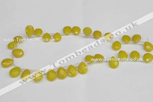 CCN3934 Top-drilled 12*15mm briolette candy jade beads wholesale