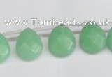 CCN3935 Top-drilled 12*15mm briolette candy jade beads wholesale