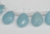 CCN3937 Top-drilled 12*15mm briolette candy jade beads wholesale