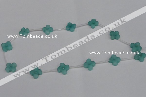 CCN3948 15.5 inches 15mm carved flower candy jade beads wholesale