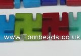 CCN3966 15.5 inches 20*20mm svastika candy jade beads wholesale
