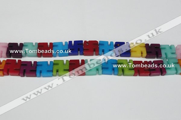 CCN3966 15.5 inches 20*20mm svastika candy jade beads wholesale