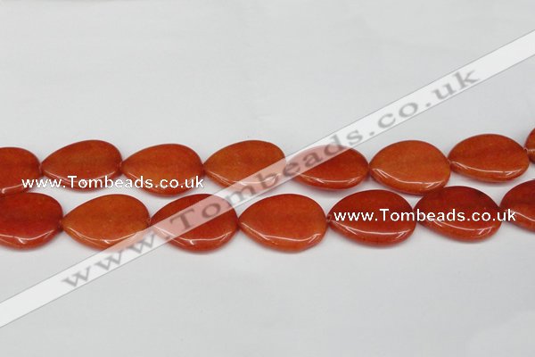 CCN3971 15.5 inches 30*40mm flat teardrop candy jade beads