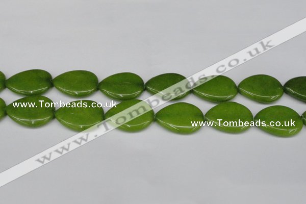 CCN3979 15.5 inches 30*40mm flat teardrop candy jade beads