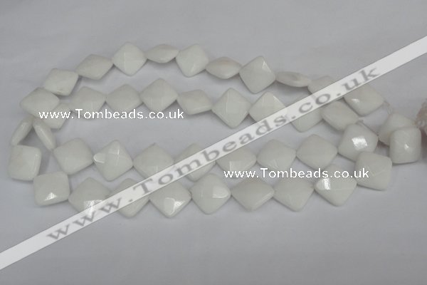 CCN400 15.5 inches 15*15mm faceted diamond candy jade beads