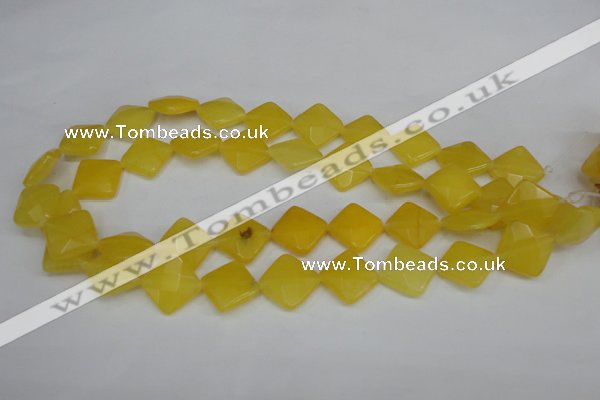 CCN401 15.5 inches 15*15mm faceted diamond candy jade beads