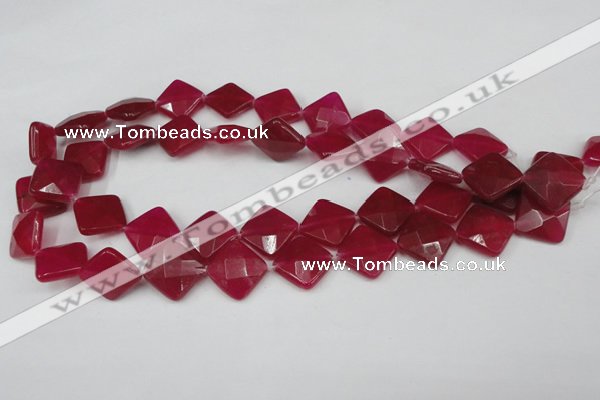 CCN403 15.5 inches 15*15mm faceted diamond candy jade beads