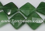 CCN404 15.5 inches 15*15mm faceted diamond candy jade beads