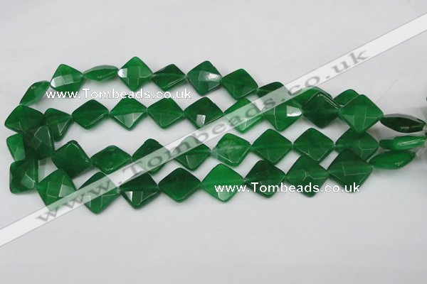 CCN405 15.5 inches 15*15mm faceted diamond candy jade beads