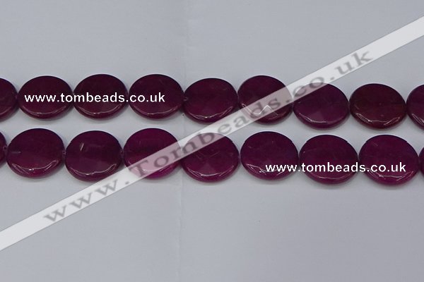 CCN4183 15.5 inches 20mm faceted coin candy jade beads wholesale