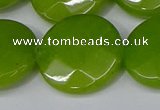 CCN4190 15.5 inches 20mm faceted coin candy jade beads wholesale