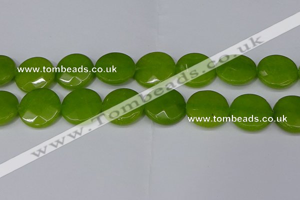 CCN4190 15.5 inches 20mm faceted coin candy jade beads wholesale