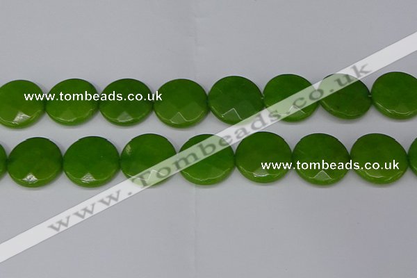 CCN4191 15.5 inches 20mm faceted coin candy jade beads wholesale