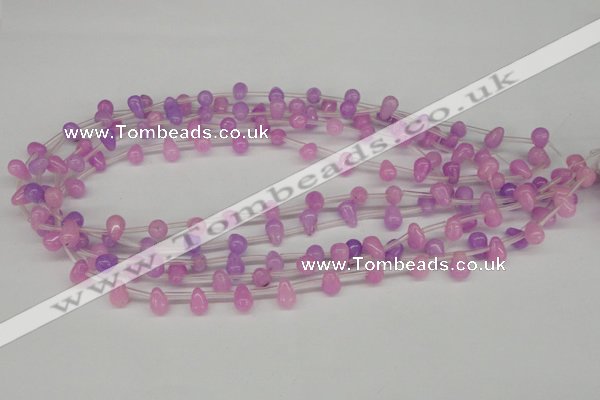 CCN430 15.5 inches Top-drilled 6*9mm teardrop candy jade beads