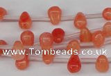 CCN433 15.5 inches Top-drilled 6*9mm teardrop candy jade beads