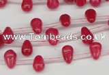 CCN436 15.5 inches Top-drilled 6*9mm teardrop candy jade beads