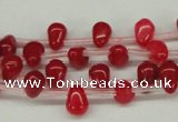 CCN437 15.5 inches Top-drilled 6*9mm teardrop candy jade beads