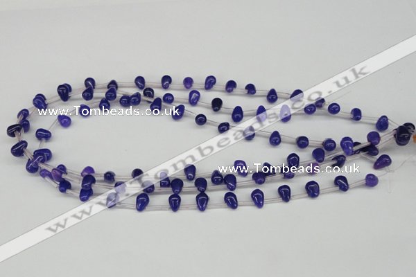 CCN441 15.5 inches Top-drilled 6*9mm teardrop candy jade beads