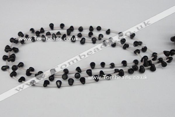 CCN442 15.5 inches Top-drilled 6*9mm teardrop candy jade beads