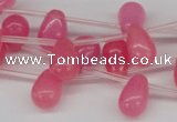 CCN450 15.5 inches Top-drilled 8*12mm teardrop candy jade beads
