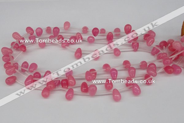 CCN450 15.5 inches Top-drilled 8*12mm teardrop candy jade beads