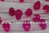 CCN451 15.5 inches Top-drilled 8*12mm teardrop candy jade beads