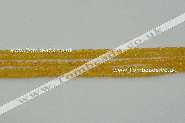 CCN4518 15.5 inches 4*6mm rice candy jade beads wholesale