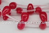 CCN452 15.5 inches Top-drilled 8*12mm teardrop candy jade beads