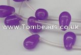 CCN453 15.5 inches Top-drilled 8*12mm teardrop candy jade beads