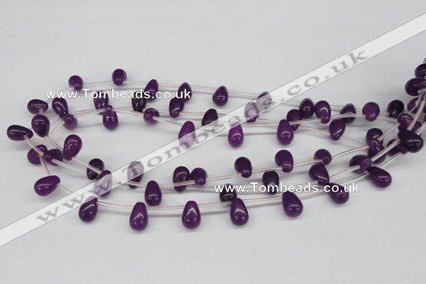 CCN454 15.5 inches Top-drilled 8*12mm teardrop candy jade beads