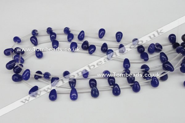 CCN455 15.5 inches Top-drilled 8*12mm teardrop candy jade beads