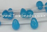 CCN457 15.5 inches Top-drilled 8*12mm teardrop candy jade beads