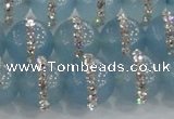 CCN4618 15.5 inches 12mm round candy jade with rhinestone beads